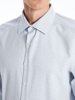 Slim Fit Uzun Kollu Ekose Gabardin Erkek G?mlek