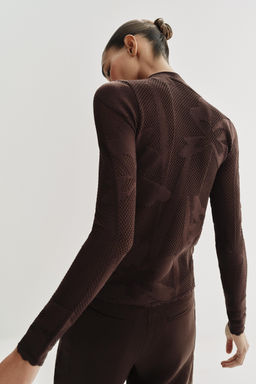 CHAQUETA PUNTO JACQUARD / Marr?n - Zara фото 6