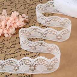 Цена за 2 шт. Кружево капроновое, 40 мм, 10±1 м, белое