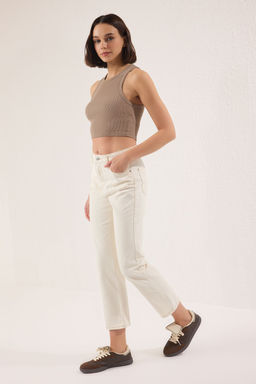 TRENDYOLMILLA Mavi Yuksek Bel Straight Jeans TWOSS25JE00106 фото 7