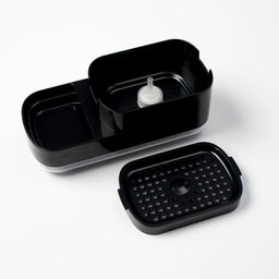 Дозатор для моющего средства с подставкой для губки Raccoon, 550 мл, губка в комплекте, чёрный