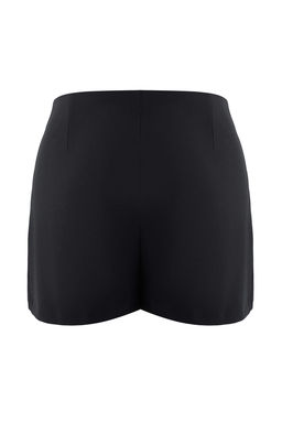 Siyah Dusuk Bel Tas Bask?l? Dokuma Etek Gorunumlu Sort & Bermuda TPRAW26SR00002 - Trendyolmilla фото 2
