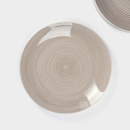 Тарелки Доляна «Палитра», d=26.6 см, набор 6 шт., фарфор, серые