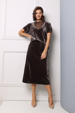 Юбка трапеция из бархата - Looklikecat фото 2