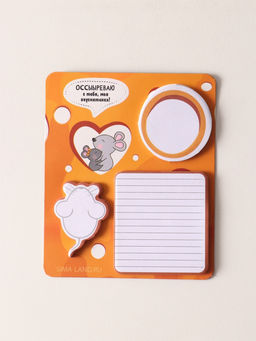 Цена за 2 шт. Магнит на холодильник с блоком для записей и стикерами Оссыыреваю с тебя, моя вкуснятинка!, 10?12 см