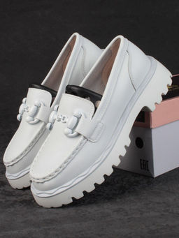 03-HY6-2D WHITE Лоферы женские (натуральная кожа) - Фабричный китай фото 16