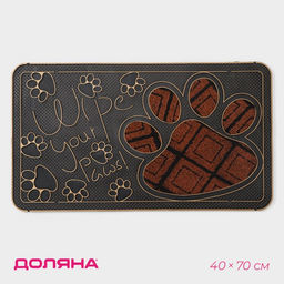 Коврик придверный Доляна «Лапка», 40×70 см, МИКС