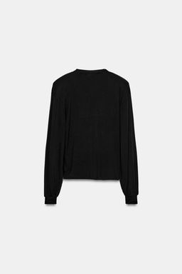 CAMISETA FLUIDA HOMBRERAS / Negro - Zara фото 4