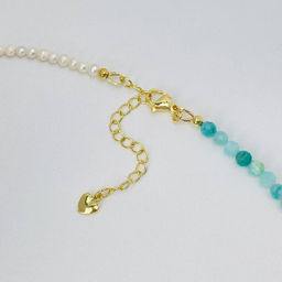 Колье из Амазонита и Жемчуга