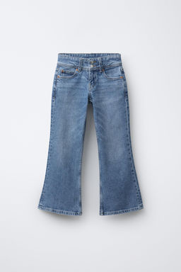 JEANS FLARE DOBLE BOT?N / Azul