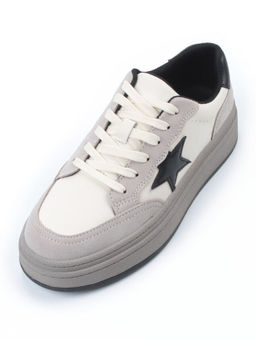 03-YE475-2 BEIGE/GREY Кроссовки женские (натуральная кожа)