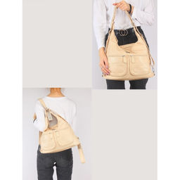 Сумка женская искусственная кожа Guecca-8615 (рюкзак-change), 2отд, бежевый SALE 243867 - Adelia фото 5