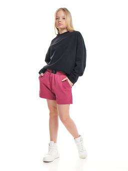 Шорты для девочки подростковые 22-7630 св.серый меланж - Mini maxi фото 22