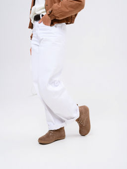 Босоногие ботинки 208.NATAbr.Серо-коричневая замша/Шерсть