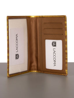 LACCOMA обложка для паспорта LA-3777-коричневый-золото натуральная кожа  фото 4