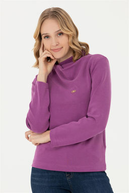 Женский фиолетовый свитшот с воротником стойкой Неожиданная скидка в корзине - U.s. polo assn фото 3