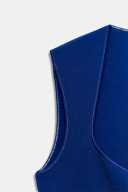 BODY ESCOTE CUADRADO STRETCH / Azul