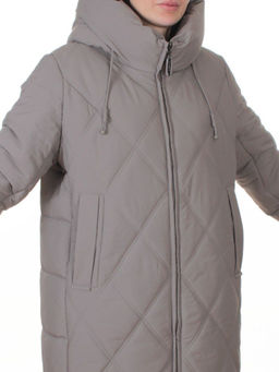 A612 GRAY/BEIGE Куртка зимняя женская (верблюжья шерсть, 120 гр. холлофайбер)