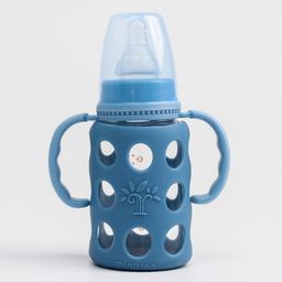 Бутылочка в силиконовом чехле, стекло, классическое горло, +3мес., 120мл., цвет МИКС для мальчика - Simaland фото 3
