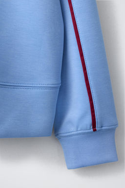 SUDADERA CAPUCHA CONTRASTE / Azul claro - Zara фото 5