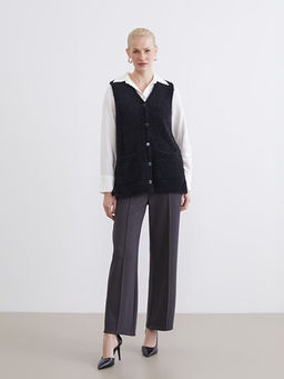 V Yaka Kad?n Triko Yelek