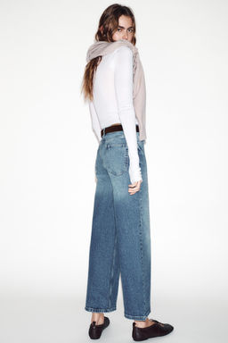 Z.10 HIGH-WAIST BELTED CULOTTES JEANS - Zara фото 16