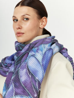 Большой, мягкий, тонкий и очень нежный двусторонний палантин с рисунком - Tantino фото 4