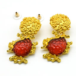 Серьги крупные с люцитом "Ретро" 58*30мм