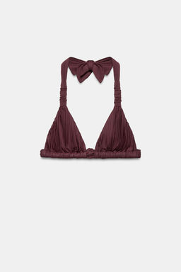 TOP BIKINI TRIANGULAR PLISADO / Marr?n - Zara фото 4