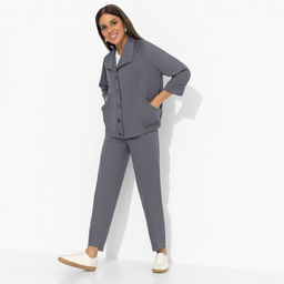 Брючный костюм с карманами, Идеально с кроссовками (2 в 1, серый) - Charutti фото 6