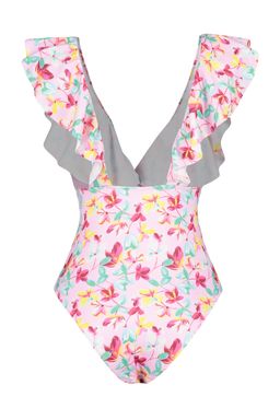 Cicek Desenli Derin Dekolteli Volanl? Normal Paca Mayo TBESS23MA00280 - Trendyolmilla фото 8