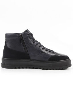 05-B203B-1M-C DK.BLUE Ботинки зимние мужские (натуральная кожа, натуральный мех)