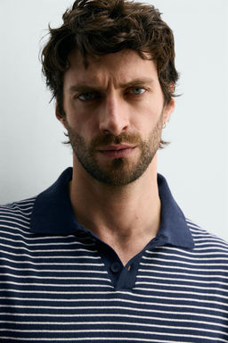 POLO PUNTO JACQUARD RAYAS / ?ndigo - Zara фото 6