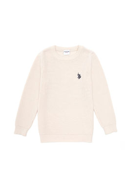 Кремовый базовый свитер для девочек - U.s. polo assn фото 2