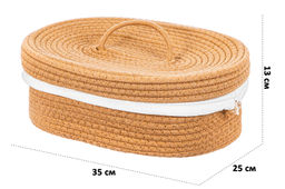 Хлебница плетеная с льняным мешком 35*25*13 см, бежевая - Elan gallery фото 2