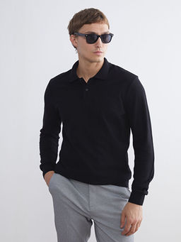 Polo Yaka Uzun Kollu Pike Erkek Ti??rt