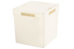 Коробка для хранения квадратная 23 л 29,4*29,4*30,1 см Береста с крышк(слон. кос) (модель 6823126)