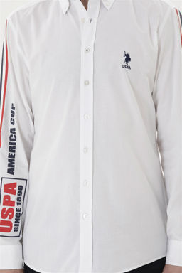 U. S. Polo Assn / Мужская белая рубашка с длинным рукавом - U.s. polo assn фото 6