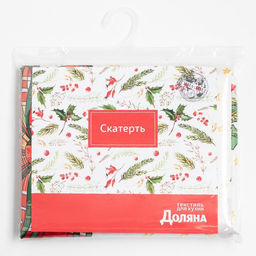 Скатерть новогодняя Доляна Счастливого Нового года 145*260 +/- 2 см, 100% п/э  фото 6