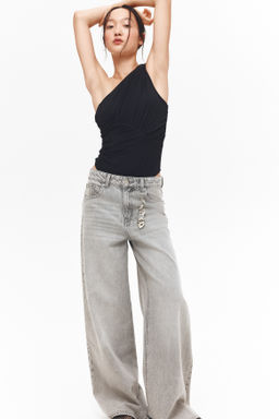 Body tanga drapeado de un hombro - H&m фото 3