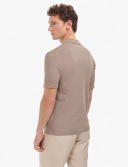 Koyu Vizon Regular Fit %100 Pamuk K_vr_lmaz D__meli Polo Yaka Basic Ti__rt
