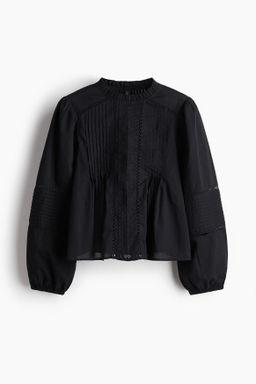 Blusa de algod?n con jaretas