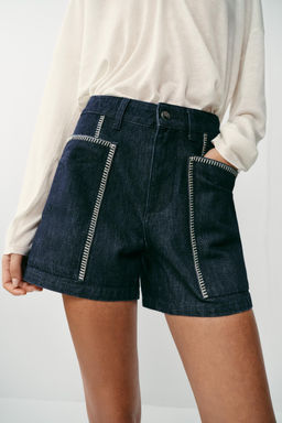 SHORTS Z1975 BORDADOS / Azul - Zara фото 2