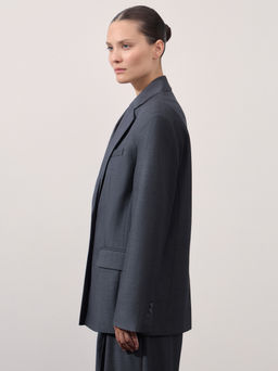 Однобортный жакет из поливискозы с шерстью в составе / Zarina  фото 4