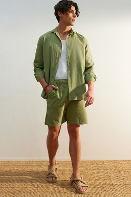 Haki Loose Fit Pamuklu Ba_c_kl_ _ort TMNSS23SR00056 - Trendyolmilla фото 2