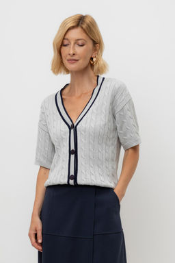 ЕВ 30210/жемчужный серый кардиган жен