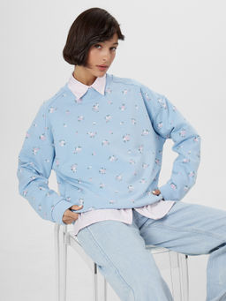 Свитшот женский голубой с цветочным принтом - Mark formelle фото 7