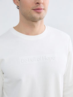 Bisiklet Yaka Bask?l? Erkek Sweatshirt