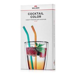 Набор из 6-ти многоразовых трубочек для напитков Walmer Cocktail Color, цвет разноцветный  фото 4