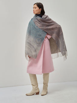 В составе шерсть ! теплый двусторонний палантин - Tantino фото 4